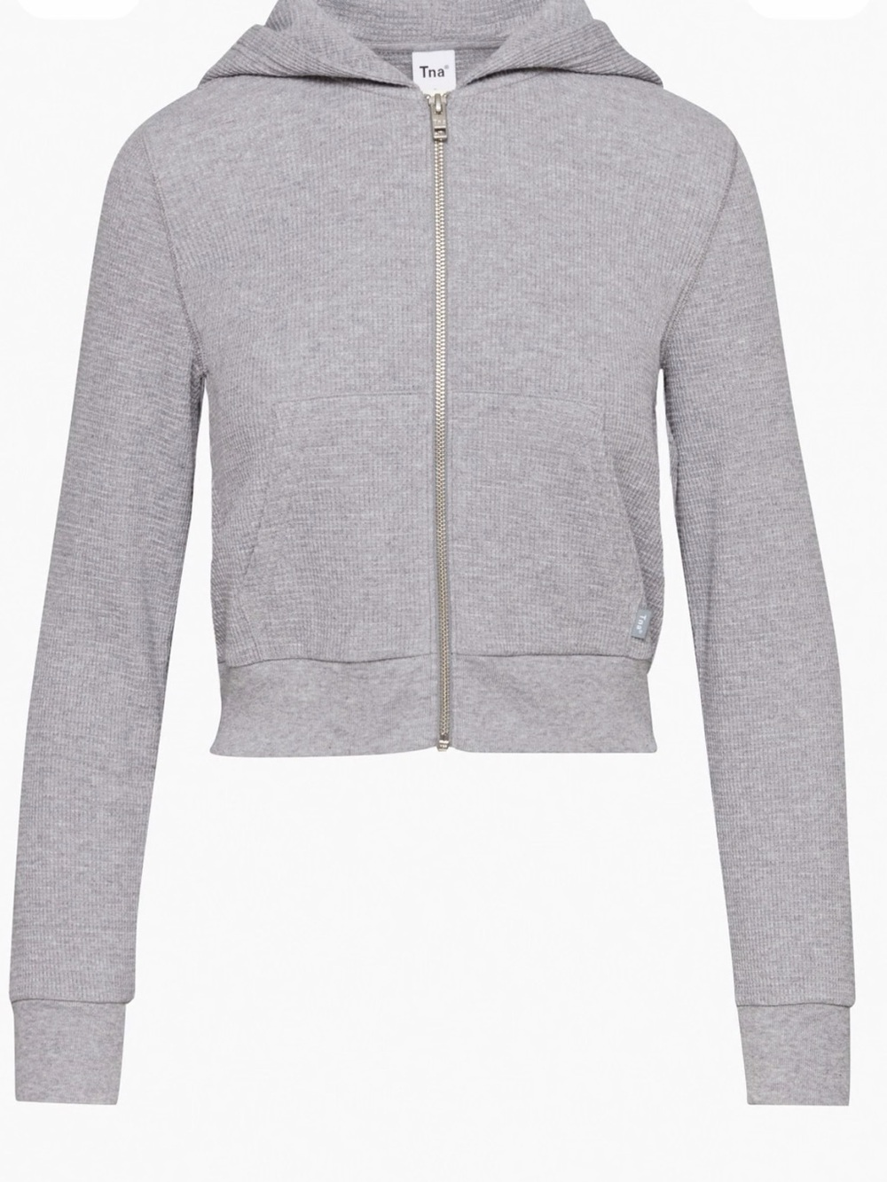 Tna waffle Women's Gray Zip-Up Hooded Top